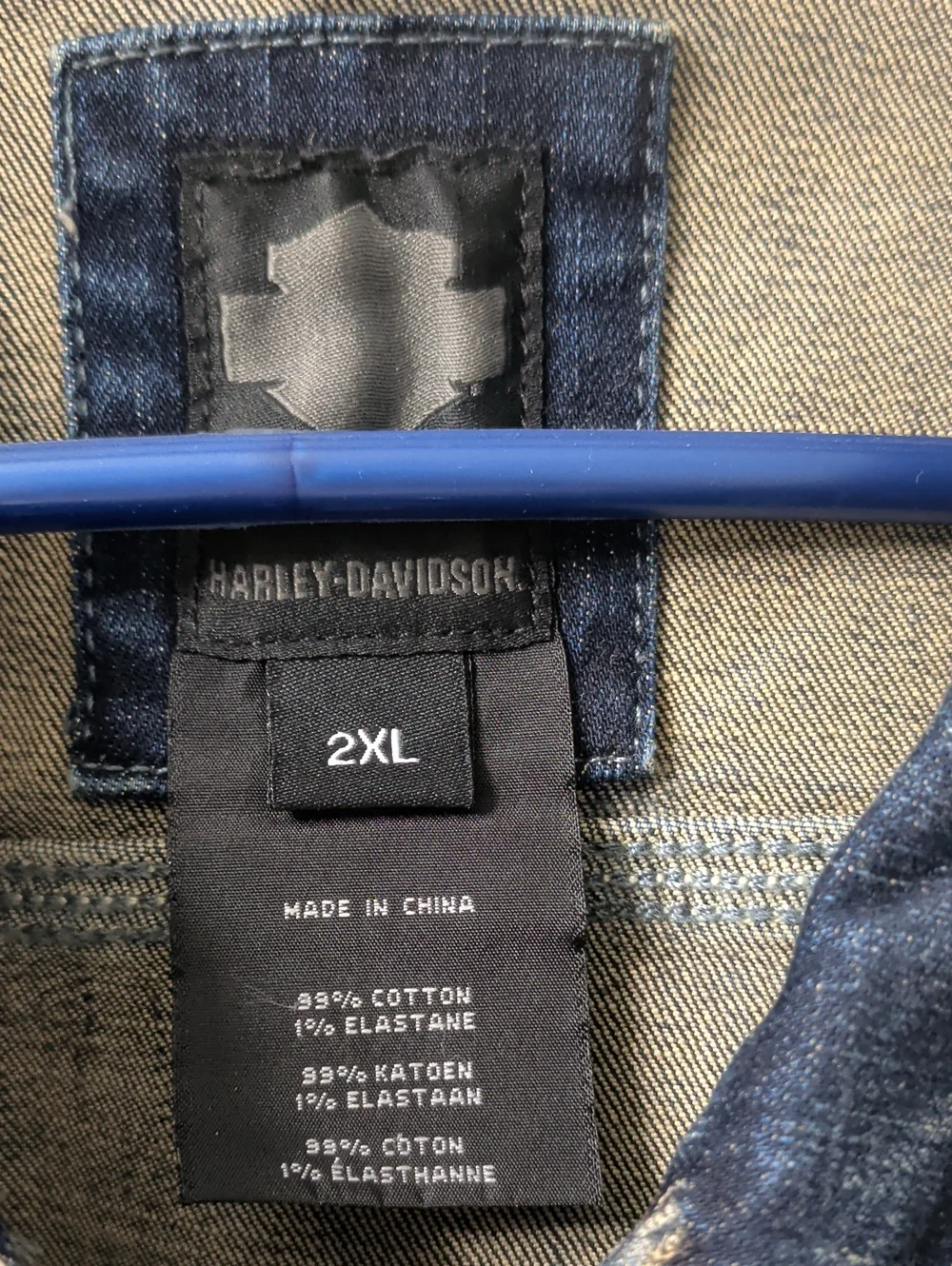 Harley-Davidson Blue Distressed Denim Vest